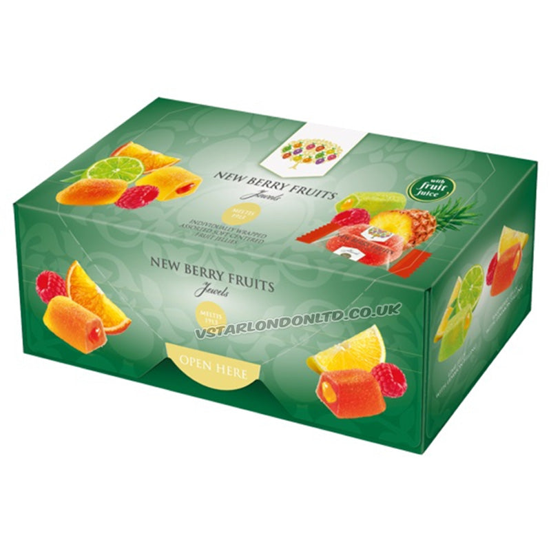 New Berry Fruits Jewels 250g Box – Assorted Fruit Flavoured Jelly Sweets with Soft Centre