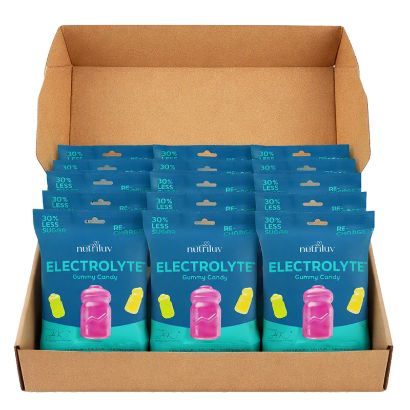 Nutriluv Bett'r Snacks Electrolyte Gummy Candy 75g x 10 Packs – Lemon Lime & Grapefruit