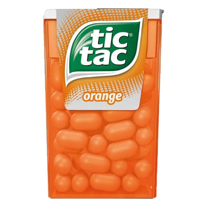 Tic Tac Orange Mints 18g x 24 Packs – Zesty Citrus Flavour Sweets
