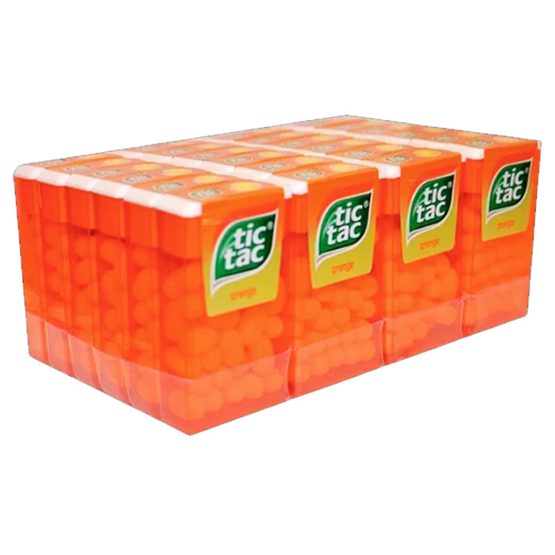 Tic Tac Orange Mints 18g x 24 Packs – Zesty Citrus Flavour Sweets