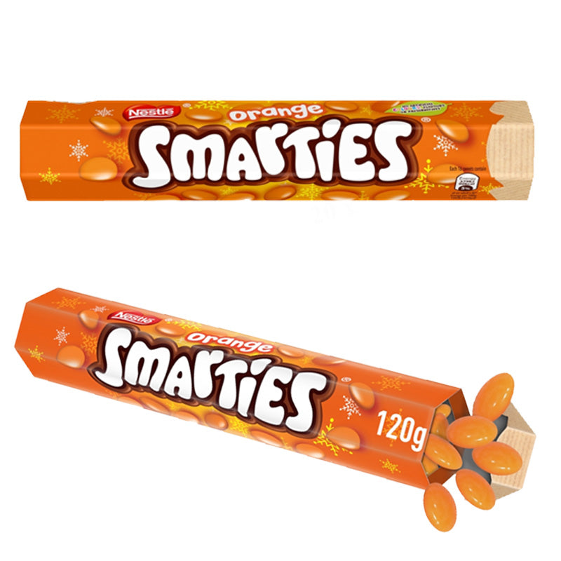 Smarties Orange Milk Chocolate Giant Tube 120g x 20 Tubes Orange Flavour Sweets