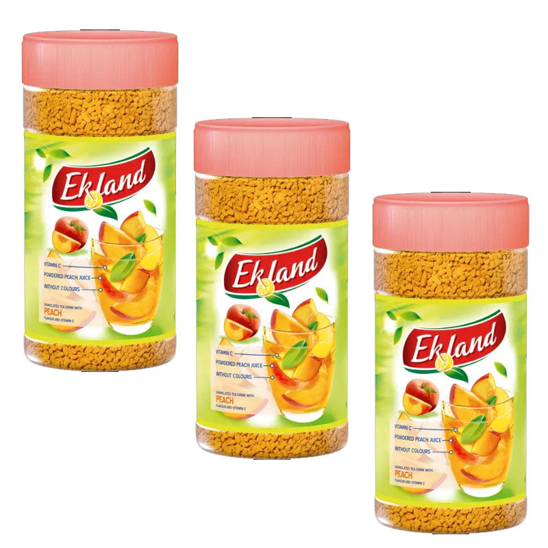 Ekland Instant Tea Drink Assorted Flavours 350g | Raspberry Lemon Peach Multivitamin Forest Fruit | 3 & 6 Bottles Pack