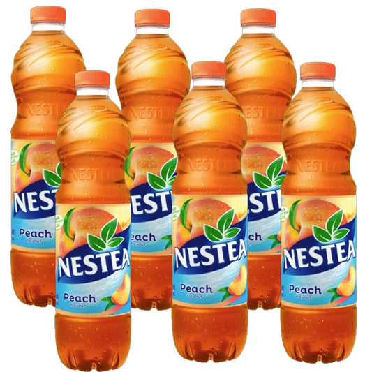 Nestea Ice Tea Peach 1.5L Peach Flavoured Iced Tea (Box of 6 Bottles)