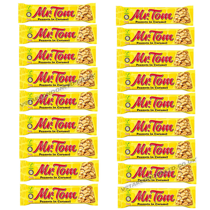 Mr Tom Peanut Bar 40g Roasted Peanuts in Caramel (Box of 18 & 36 Bars)