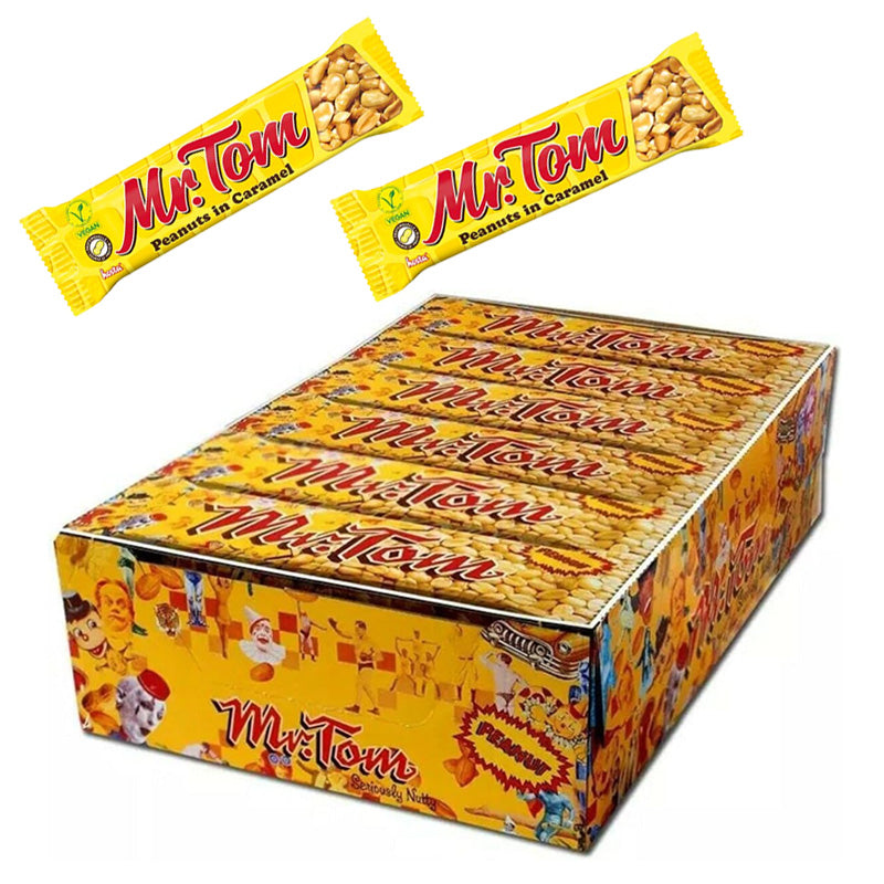Mr Tom Peanut Bar 40g Roasted Peanuts in Caramel (Box of 18 & 36 Bars)