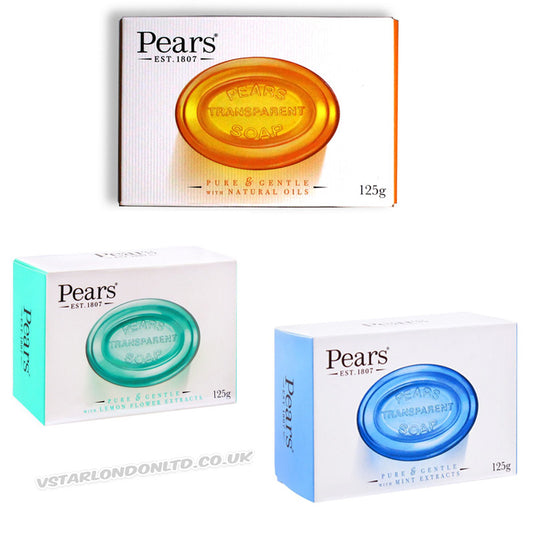 Pears Pure Gentle Transparent Soap 125g Mint Lemon Flower Extracts Mixed Soaps