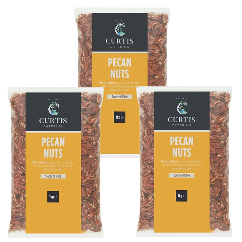 Curtis Catering Pecan Nuts 1kg – Rich Buttery Vegetarian Nuts (Box of 3 & 6 Packs)