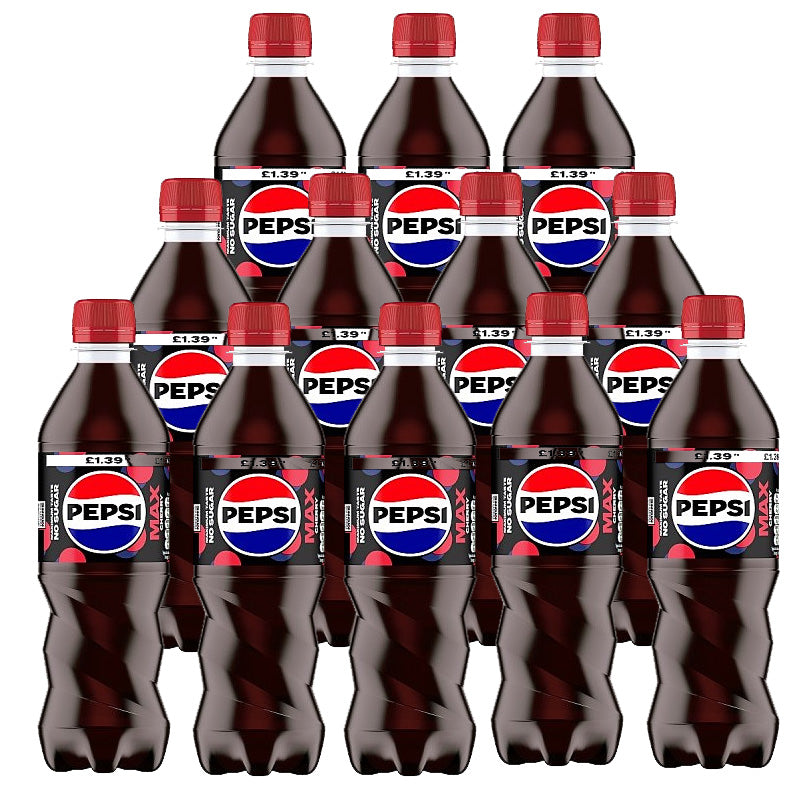 Pepsi Max No Sugar Cherry PMP 500ml x 12 Bottles Cherry Cola Soft Drink