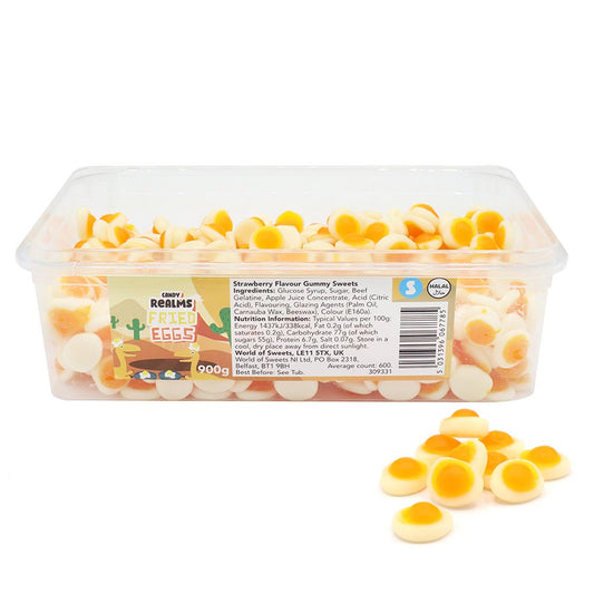 Candy Realms Mini Fried Eggs 1p Tub 1.02kg