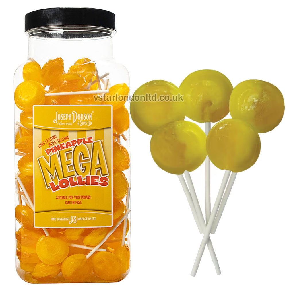 Joseph Dobson & Sons Mega Lollies Jar – Assorted Flavours & Sizes