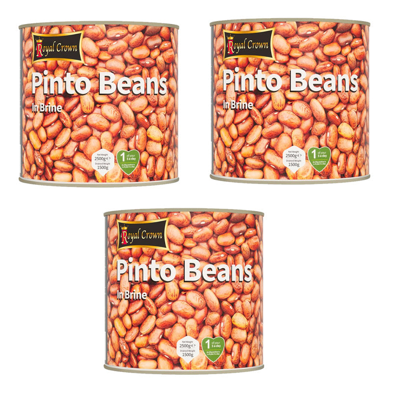 Royal Crown Pinto Beans in Brine 2500g Vegetarian Pinto Beans Bulk Pack (1, 3 & 6 Cans)