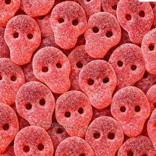Candycrave Vegan Fizzy Pomegranate Cherry Skulls 2kg Sour Gummy Sweets Vegan Pick and Mix