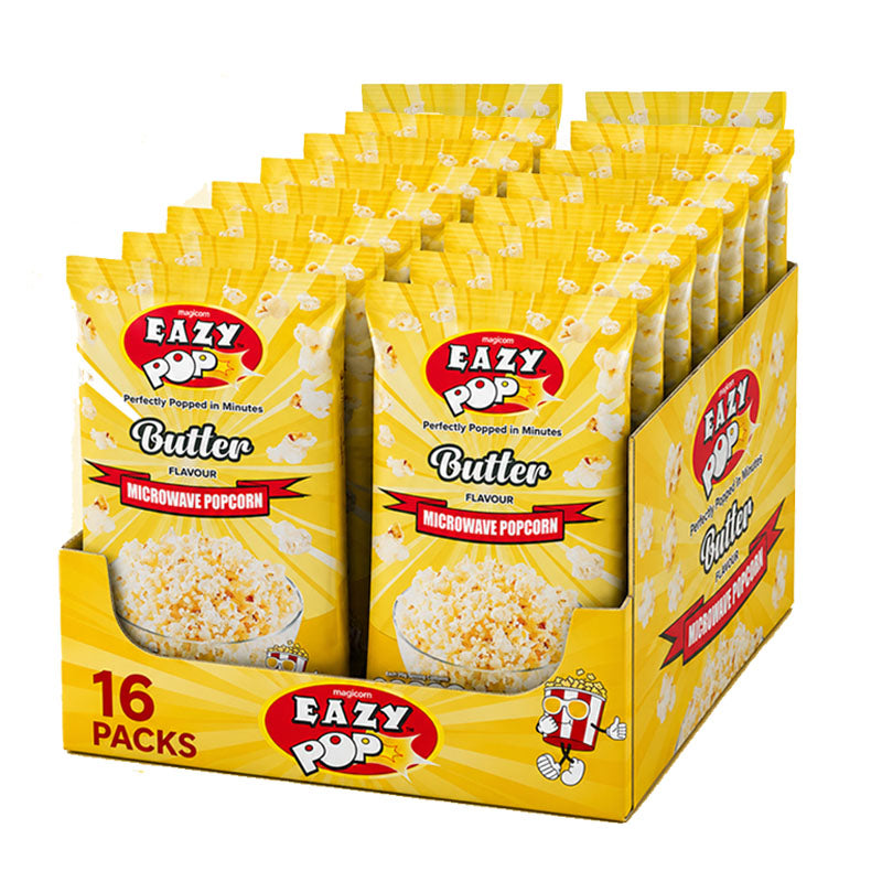 Eazy Pop Magicorn Microwave Popcorn 85g Sweet Salted Butter Flavour (Box of 16 Packs)