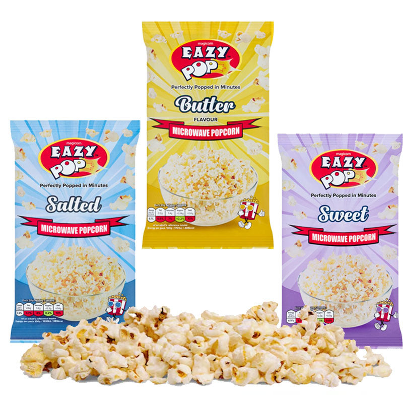 Eazy Pop Magicorn Microwave Popcorn 85g Sweet Salted Butter Flavour (Box of 16 Packs)