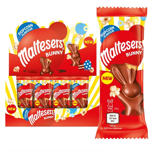 Maltesers Popcorn Chocolate Easter Bunny Treat 29g (Box of 32)