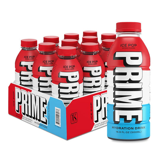 PRIME Hydration Ice Pop Energy Drinks Bottles 500ml (Box Of 12)