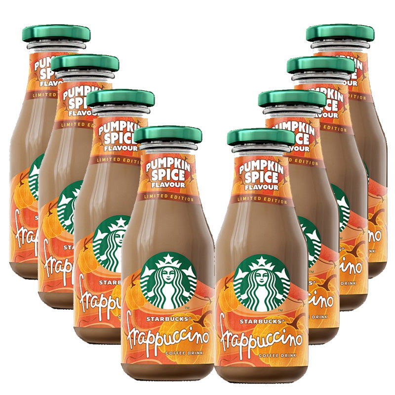 Starbucks Frappuccino Pumpkin Spice Limited Edition Iced Coffee 250ml x 8 Glass bottles