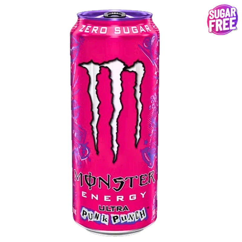 Monster Ultra Punk Punch Zero Sugar Energy Drink 473ml – 12 & 24 Cans