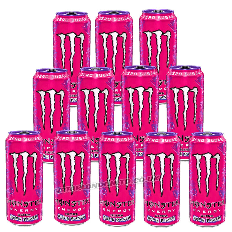 Monster Ultra Punk Punch Zero Sugar Energy Drink 473ml – 12 & 24 Cans
