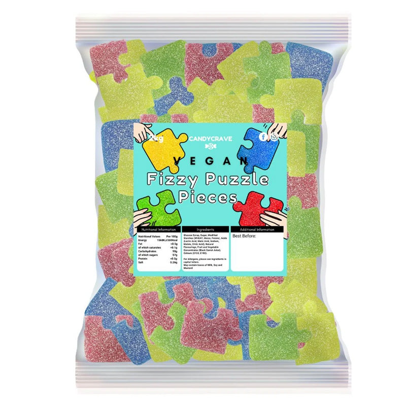 Candycrave Fizzy Puzzle Pieces 1kg - 3kg – Vegan Tangy Gummy Sweets