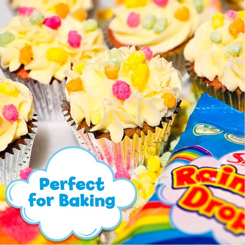 Swizzels Rainbow Drops 32g Sugar Coated Puffed Maize & Rice Sweets Retro Candy (Box of 24 Packs)