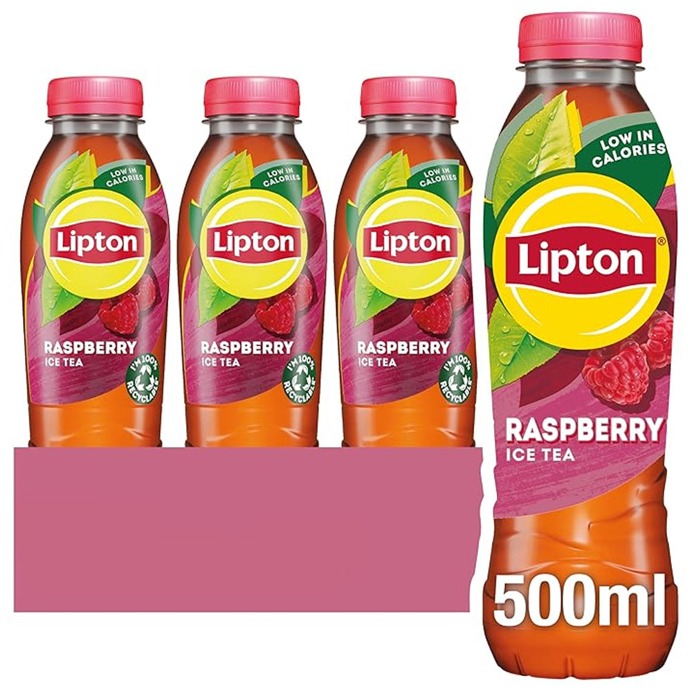 Lipton Ice Tea Raspberry Still Soft Drink 500ml (Pack Of 12)