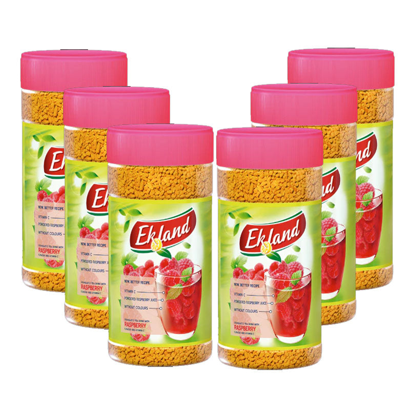 Ekland Instant Tea Drink Assorted Flavours 350g | Raspberry Lemon Peach Multivitamin Forest Fruit | 3 & 6 Bottles Pack