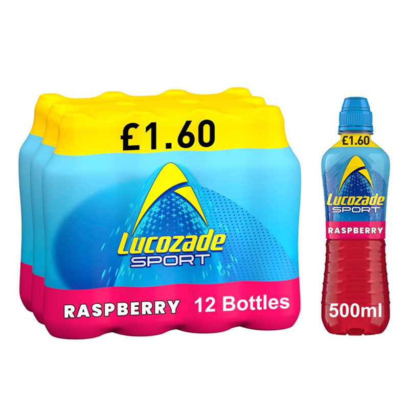 Lucozade Sport Raspberry Drink 500ml PMP (Box of 12 Bottles)