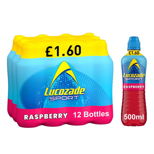Lucozade Sport Raspberry Drink 500ml PMP (Box of 12 Bottles)