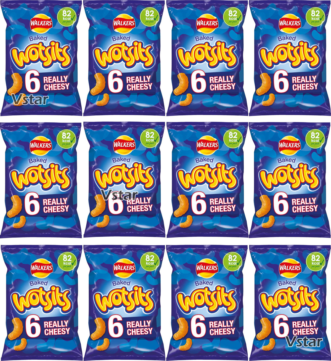 Walkers Wotsits Cheese Multipack Crisps 12 x (6 x 16.5g)