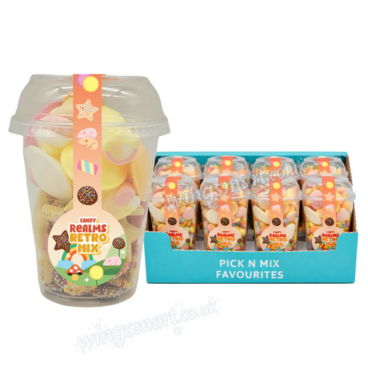 Candy Realms Retro Mix Candy Cups 155g (Box of 8)