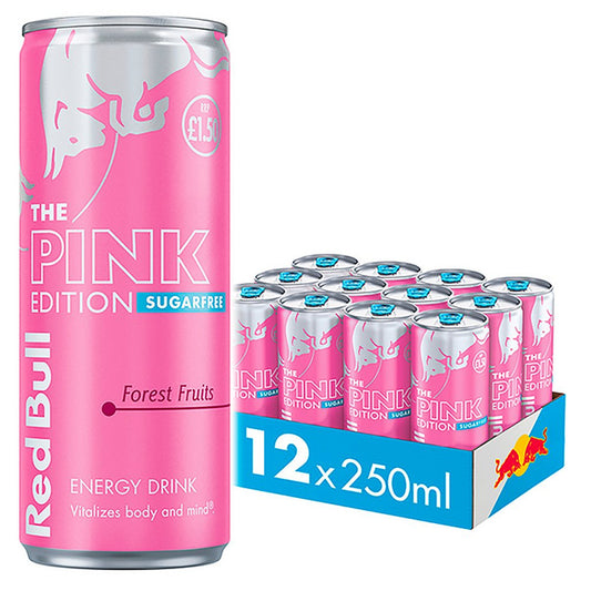 Red Bull Energy Drink Sugar Free Pink Edition Forest Fruits 12 x 250ml