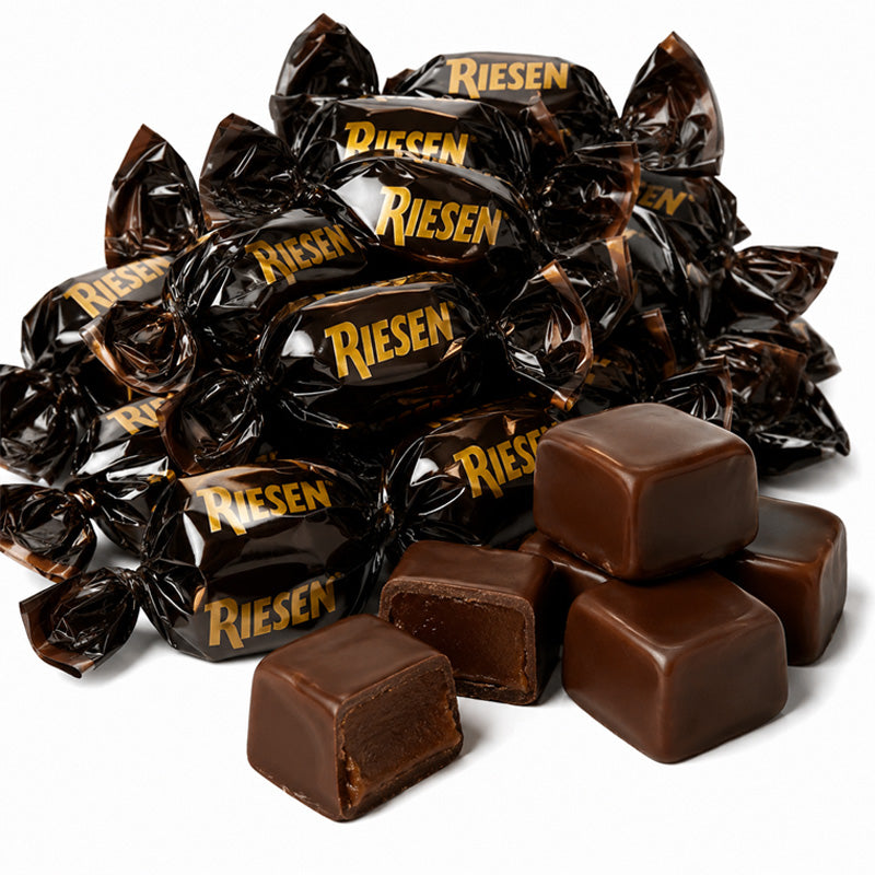 Riesen Dark Chocolate Toffee 900g Chewy Chocolate Covered Caramel Toffees 92 Pieces
