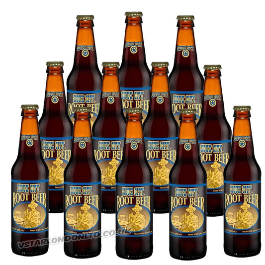 Sioux City Root Beer Glass Bottles 330ml x 12 Classic American Soda