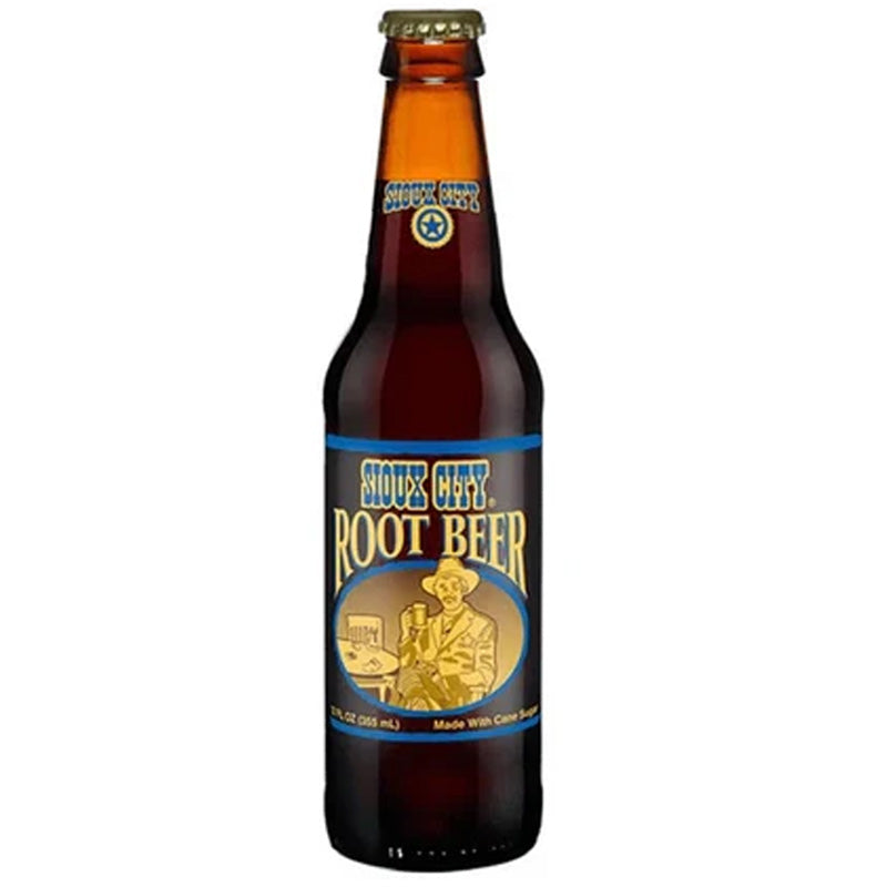 Sioux City Root Beer Glass Bottles 330ml x 12 Classic American Soda