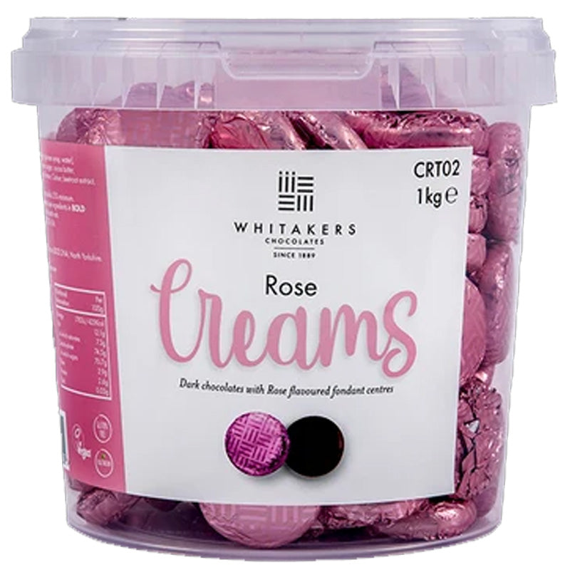 Whitakers Chocolate Creams  Bulk Range Mint Coffee Strawberry Orange Rose Violet Ginger Flavours (800g-1kg)