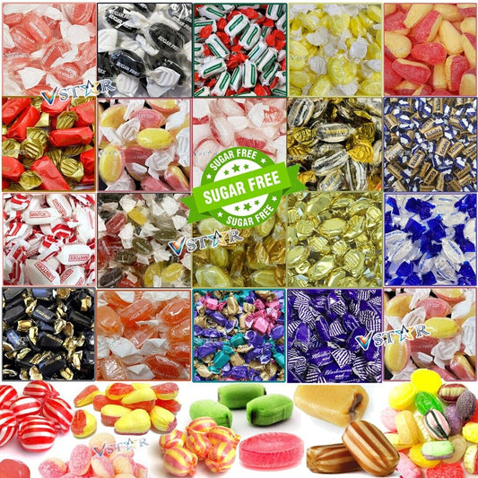 500g-5kg SUGAR FREE Mix Hard Boiled Sweets - PICK n MIX ASSORTED WRAPPED SWEETS