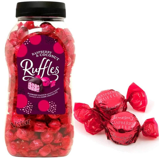 Ruffles Raspberry & Coconut Creams Covered In Dark Chocolate Jar 1.5kg