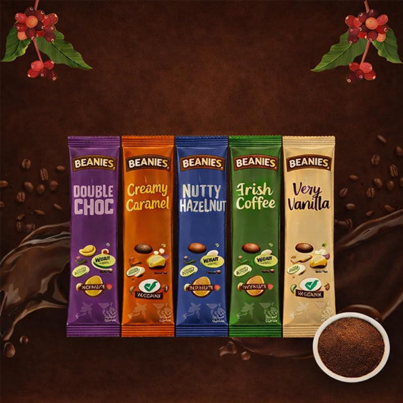 Beanies Variety Sachets 10 x 2g Packs 20g | Box of 12 & 24 | Sugar Free Low Calorie Instant Coffee