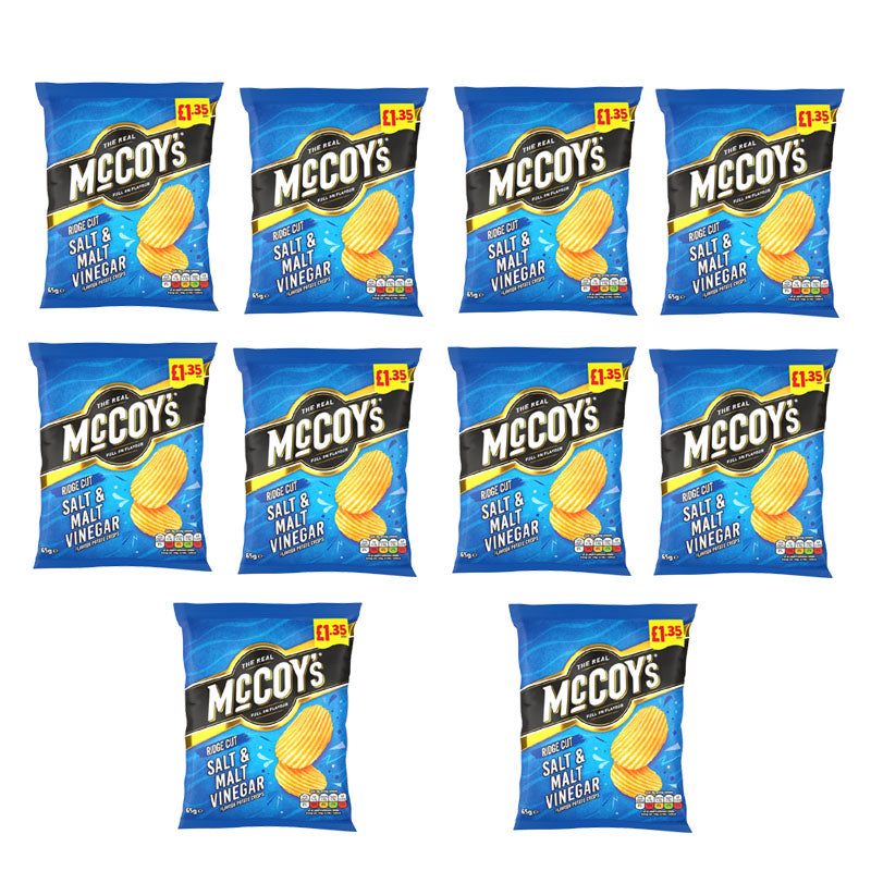 McCoy’s 65g PMP Crisps Mixed Bold Ridge Cut Flavours Snack (Box 10 & 20 Packs)