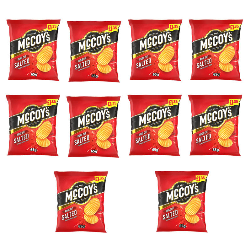 McCoy’s 65g PMP Crisps Mixed Bold Ridge Cut Flavours Snack (Box 10 & 20 Packs)