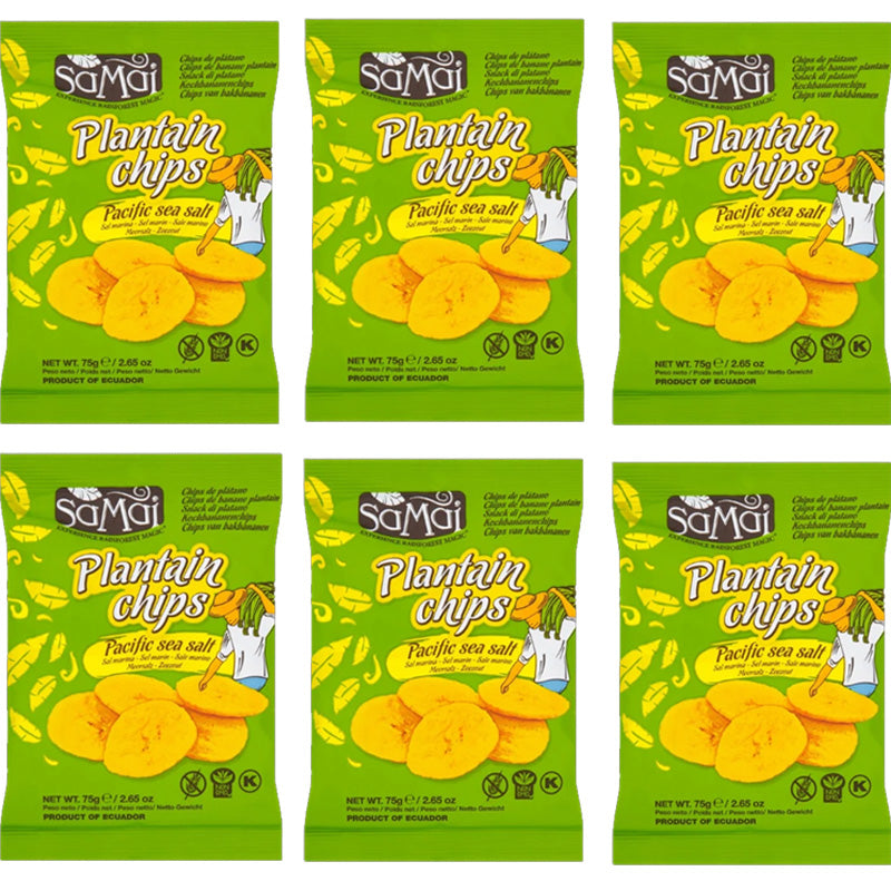 Samai Plantain Chips Salted 75g x 6 Packs – Crispy Plantain Snacks