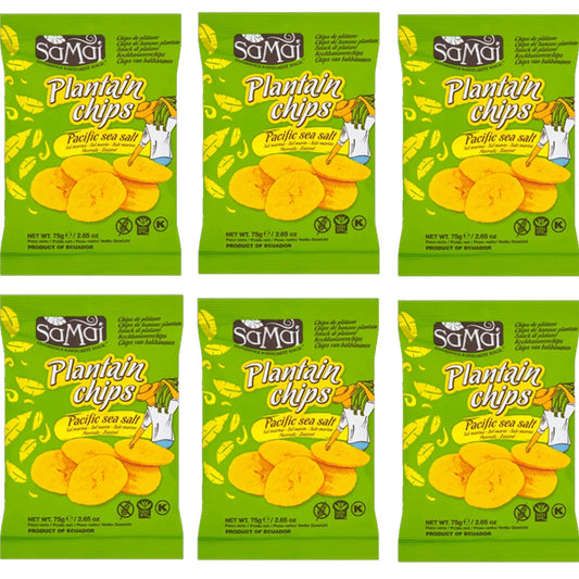 Samai Plantain Chips Salted 75g x 6 Packs – Crispy Plantain Snacks