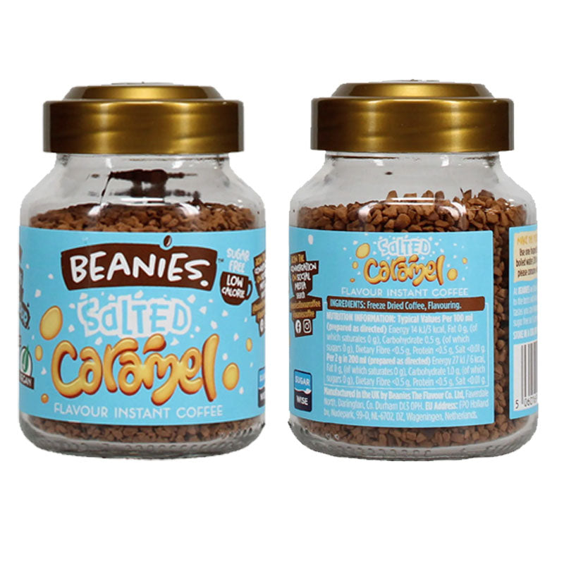 Beanies Coffee Salted Caramel Flavour 50g (Box of 6 Bottles)