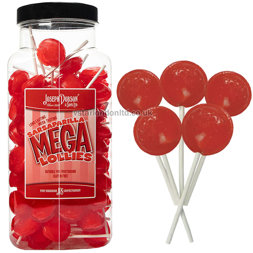 Joseph Dobson & Sons Mega Lollies Jar – Assorted Flavours & Sizes