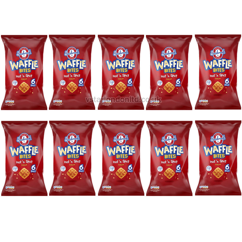 Seabrook Waffle Bites Multipack – 10 Packs (6 x 16g) – Assorted Flavours