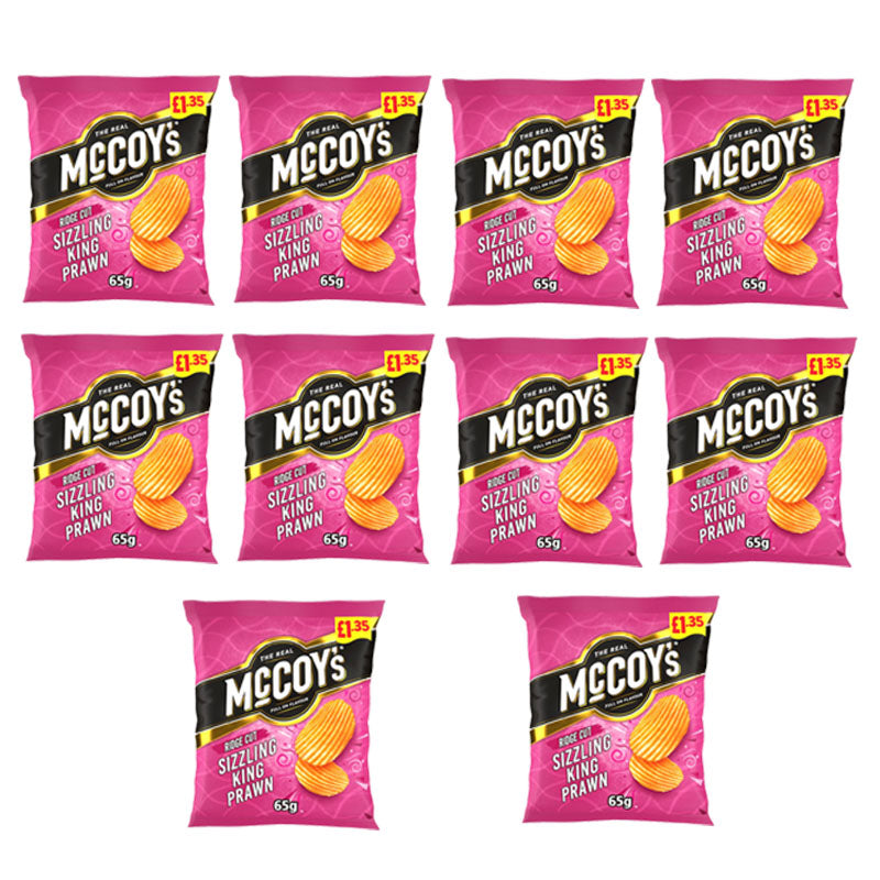 McCoy’s 65g PMP Crisps Mixed Bold Ridge Cut Flavours Snack (Box 10 & 20 Packs)