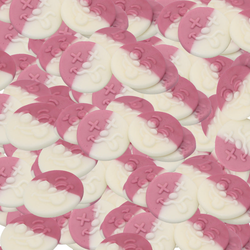 Kingsway Foam Smileys Sweets Vegan Vanilla Raspberry Foam Candy Bag 2Kg