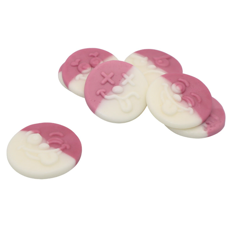 Kingsway Foam Smileys Sweets Vegan Vanilla Raspberry Foam Candy Bag 2Kg