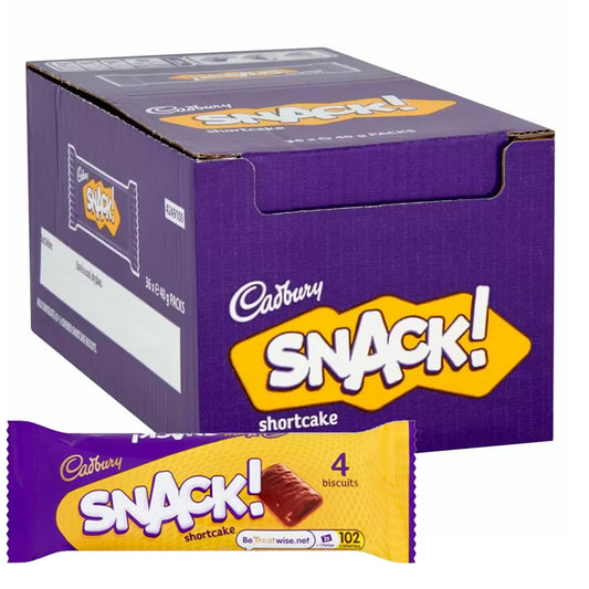 Cadbury Snack Shortcake Chocolate Biscuit 40g (Box Of 36)